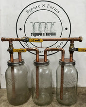 Load image into Gallery viewer, Tandem Tri 1/2” Mason Jar Thumper for Wide Mouth Half Gallon Mason Jar W Bypass
