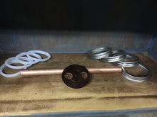 Load image into Gallery viewer, Copper Wide Mouth Mason Jar Thumper Lid, Gasket & SS Ring With 7/8” Diameter Holes For 3/4" Pipe, DIY