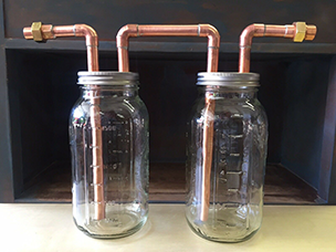 Stampede Stills Copper 2 Gallon Thumper Herd (FOUR Mason Jar Thumper Kit  with DIFFUSERS (Half Gallon)(1/2 piping). Stampede Stills
