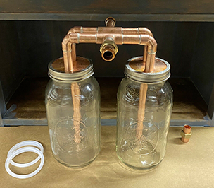 Double  3/4” Mason Jar Thumper for Wide Mouth Half Gallon Mason Jars 