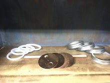 Load image into Gallery viewer, Copper Wide Mouth Mason Jar Thumper Lid, Seal &amp; SS Ring With 5/8” Diameter Holes For 1/2" Pipe, DIY
