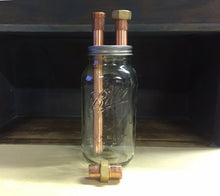 Load image into Gallery viewer, 3/4” Mason Jar Thumper For Wide Mouth Half Gallon Mason Jar, With Unions
