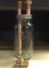 Load image into Gallery viewer, 3/4” Mason Jar Thumper For Wide Mouth Half Gallon Mason Jar, With Unions
