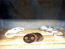 Load image into Gallery viewer, Copper Wide Mouth Mason Jar Thumper Lid, Gasket &amp; SS Ring With 7/8” Diameter Holes For 3/4" Pipe, DIY
